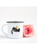 Mr. & Mrs. Panda XL Emaille Tasse Stinktier Ball ohne Spruch in Weiß