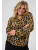 KAFFE curve Langarm-Bluse KCami Regular fit in Brown Leopard Print