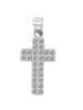 Adeliás Damen Anhänger Kreuz aus 925 Silber mit Zirkonia in weiß