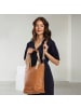 Florence Florence Schultertasche, Shopper Leder braun, tan ca. 44cm
