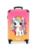 NoBoringSuitCases Suitcase, Handgepäck, Koffer, Trolley, Reisekoffer Weißes Einhorn-Design