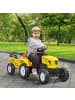 HOMCOM Trettraktor Kinder ab 3 Jahren Gelb