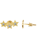 Adeliás Damen Ohrringe – Ohrstecker aus 333 Gold mit Zirkonia in gold