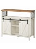 VASAGLE Sideboard Daxton in Weiß-Braun - (B)33 x (H)80 x (T)100 cm