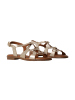 Divine Factory Flache Ledersandalen „Alénoa“ Gold