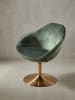 KADIMA DESIGN Loungesessel SIRAN Samt / Gold 70x79x70 cm Design Drehstuhl, in Grün