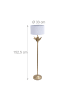 relaxdays Stehlampe in Weiß/ Gold - (H)152,5 x Ø33 cm