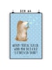 Mr. & Mrs. Panda Bild Bär Seifenblasen mit Spruch in Blau Pastell