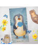 Mr. & Mrs. Panda Badehandtuch Pinguin Lolli Design ohne Spruch in Eisblau