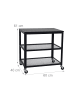 relaxdays Rollwagen in Schwarz - (B)60 x (H)61 x (T)40 cm
