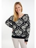 Usha Strickpullover in Schwarz Creme