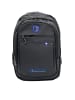 EGOMAXX Gepolsterter Rucksack Carbon Optik Design Backpack in Schwarz-Blau