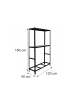 relaxdays Reifenregal in Schwarz - (B)120 x (H)180 x (T)40 cm