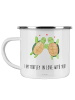 Mr. & Mrs. Panda Camping Emaille Tasse Schildkröten Paar mit Spruch in Weiß