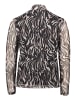 BETTY & CO Mesh-Shirt mit Stehkragen in Nature/Black