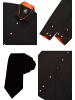 Rusty Neal Hemd mit Krawatte in Schwarz / Orange