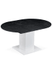 B&D Home Ausziehtisch WIM in Marmor - Weiß - (B)100-140 x (H)74 x (T)100 cm