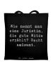 Mr. & Mrs. Panda Tragetasche Spruch Juristin Humor mit Spruch in Schwarz