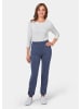 GOLDNER Bequeme Flausch-Freizeithose mit Bündchen in marine / melange