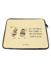 Mr. & Mrs. Panda Laptophülle Hummeln Kleeblatt mit Spruch in Gelb Pastell