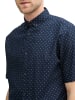 Tom Tailor Hemd PRINTED COTTON LINEN SHIRT in Blau