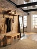 KADIMA DESIGN Design Wandgarderobe Massivholz / Metall 70x27x30 cm