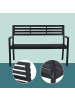 relaxdays Gartenbank in Schwarz - (B)128 x (H)88 x (T)59 cm