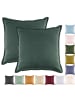 JACK 2er Set Kissenhülle 45x45cm Baumwolle Einfarbig in Dunkelgrün