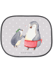 Mr. & Mrs. Panda Sonnenschutz Auto Pinguin mit Kind ohne Spruch in Grau Pastell