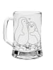 Mr. & Mrs. Panda Bierkrug Pinguin umarmen ohne Spruch in Transparent