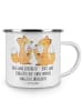 Mr. & Mrs. Panda Camping Emaille Tasse Junggesellenabschied Eska... in Weiß