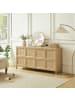 ABRIHOME Sideboard in Eiche hell mit Tip On Öffnung Soft Close 160x40x80 cm