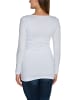 Alkato Alkato Damen Langarm Longshirt Langarmshirt in weiß