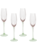 Beliani 4er-Set Gläser DIOPSIDE in Transparent/Rosa/Grün