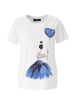 Aniston CASUAL T-Shirt in weiß-royalblau-schwarz-rosa
