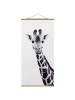 WALLART Stoffbild - Giraffen Portrait in Schwarz-weiß in Schwarz-Weiß