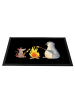 Mr. & Mrs. Panda fußmatte Pinguin Lagerfeuer ohne Spruch in Schwarz