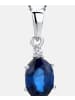 Diamant L'éternel Halskette mit Anhänger aus 585 Weißgold mit 0.71 Karat Diamant mit Saphir in ...