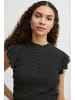 b.young Kurzarmbluse BYFELICE VNECK TOP - 20812955  Kurzarmbluse mit Rüschen in black denim