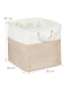 relaxdays 4 x Aufbewahrungskorb in Beige/ Weiß - (B)33 x (H)33 x (T)33 cm