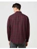 Wrangler Langarmhemd 1 Pkt Flannel in Black Wine