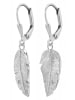 Adeliás Damen Ohrhänger Feder aus 925 Silber mit Zirkonia in silber
