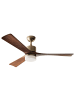 Beliani Deckenventilator mit Licht ARUWIMI in Braun/Messing