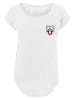 F4NT4STIC Long Cut T-Shirt Looney Tunes Bugs Bunny Face Faux Pocket in weiß