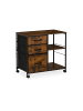 relaxdays Rollcontainer in Braun/ Schwarz - (B)75 x (H)68 x (T)40 cm