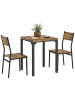 HOMCOM Essgruppe-60L x 60B x 76H cm-Rustikal-Braun