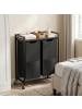 VASAGLE Wäschekorb Brenta in Schwarz-Braun - (B)32 x (H)93 x (T)63 cm