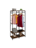 relaxdays Garderobe in Schwarz/ Braun - (B)94,5 x (H)180 x (T)40 cm
