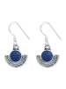 mantraroma 925er Silber - Ohrringe (L) 14 x (B) 28 mm mit Lapis Lazuli