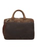 Plevier Retro Colmar Aktentasche Leder 40 cm Laptopfach dunkelbraun